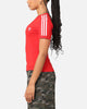 Adidas Women's 3 Stripe V-Neck T-Shirt Better Scarlet