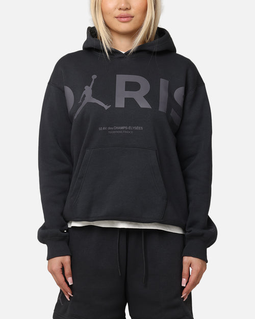Jordan Women's Paris Saint-Germain Brooklyn Fleece Graphic Pullover Hoodie Off Noir