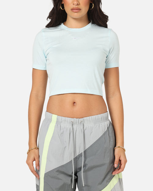 Nike Women's Sportswear Essential Slim Cropped T-Shirt Glacier Blue/White