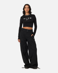 Nike Women's Sportswear Long Sleeve Slim Cropped T-Shirt Black