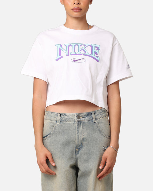 Nike Women's Sportswear Loose Varsity Cropped T-Shirt White
