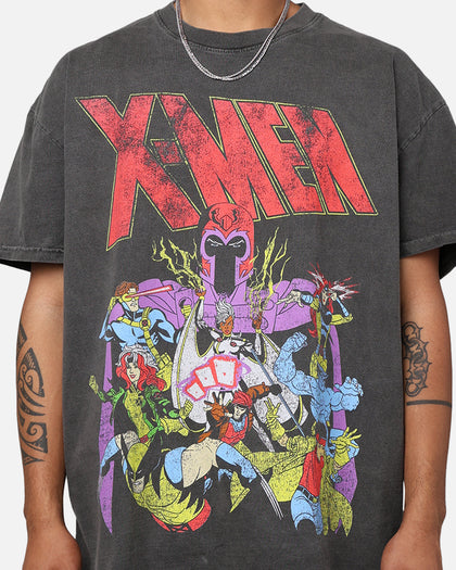 Marvel X-Men The X-Men Heavyweight Vintage T-Shirt Washed Black