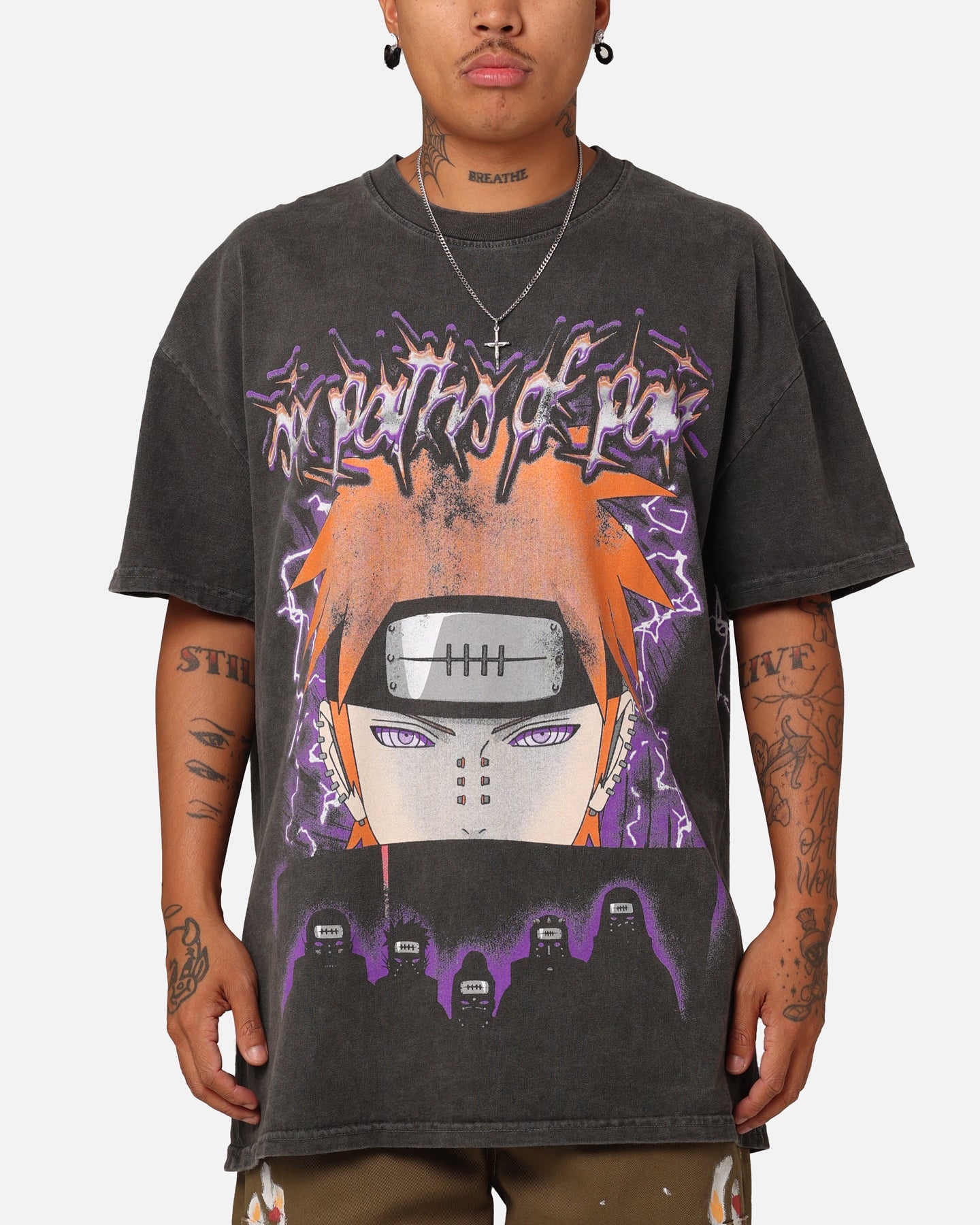 Goat Crew X Naruto Six Paths Of Pain Heavyweight T-Shirt Black