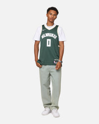 Nike Damian Lillard Milwaukee Bucks #0 Icon Edition 2022/23 Nike Dri-Fit NBA Swingman Jersey Green