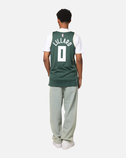 Nike Damian Lillard Milwaukee Bucks #0 Icon Edition 2022/23 Nike Dri-Fit NBA Swingman Jersey Green