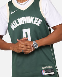 Nike Damian Lillard Milwaukee Bucks #0 Icon Edition 2022/23 Nike Dri-Fit NBA Swingman Jersey Green