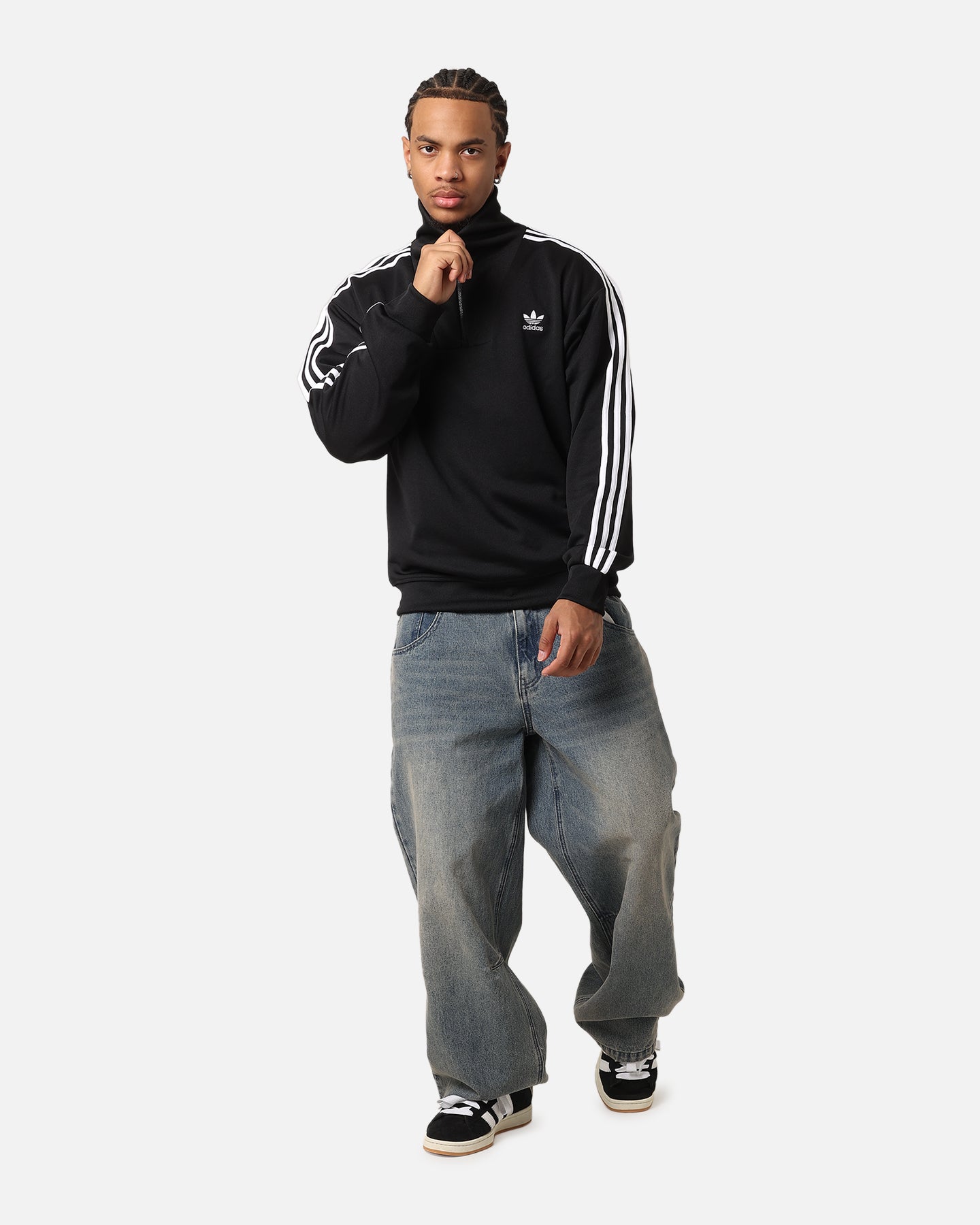 Adidas Funnel Neck Track Jacket Black | Culture Kings