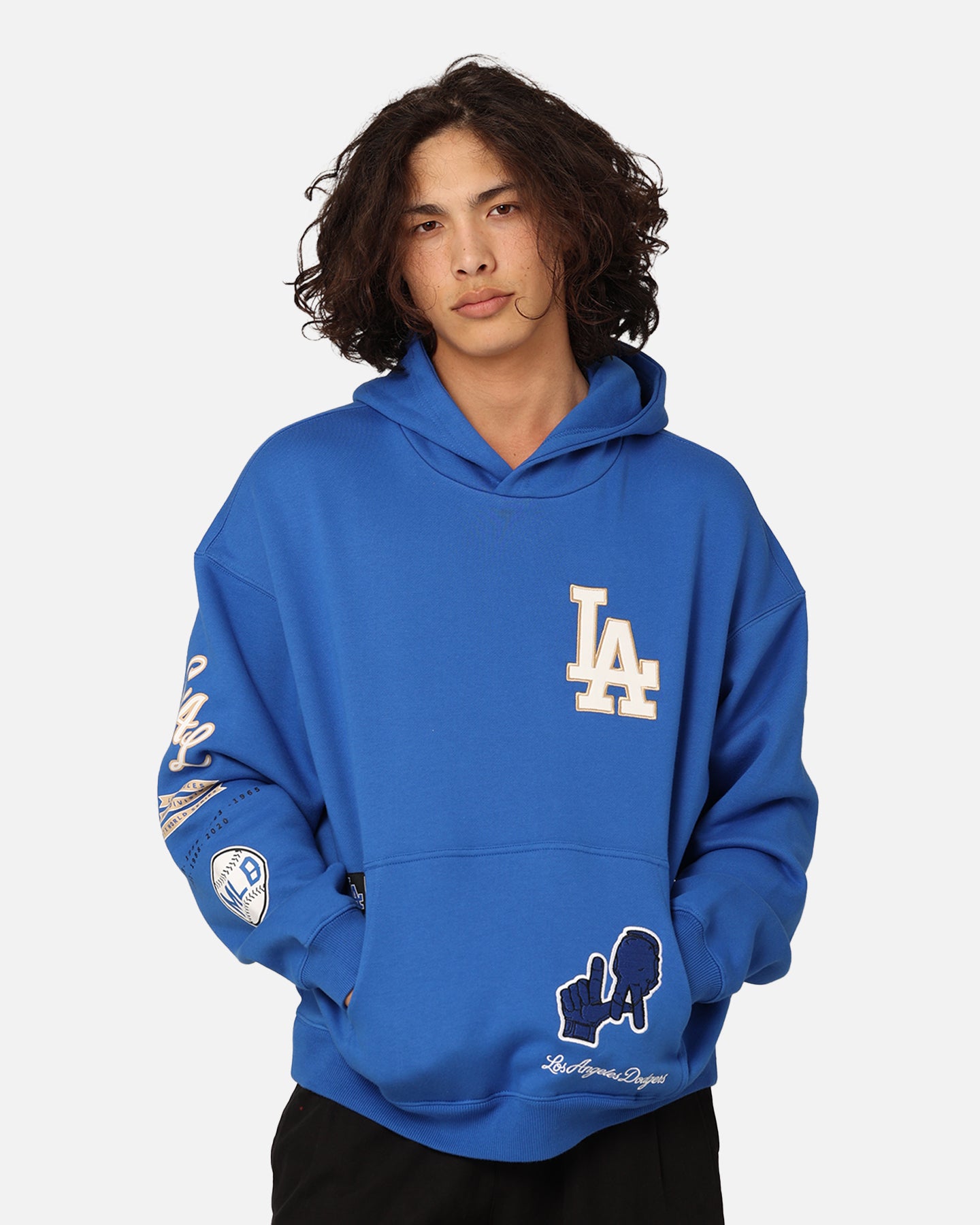 Majestic Athletic LAロゴ Dodgers Majestic Athletic Los Angeles Dodgers Champs Serial Mono Hoodie