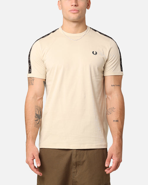 Fred Perry Contrast Tape Ringer T-Shirt Oatmeal/Warm Grey