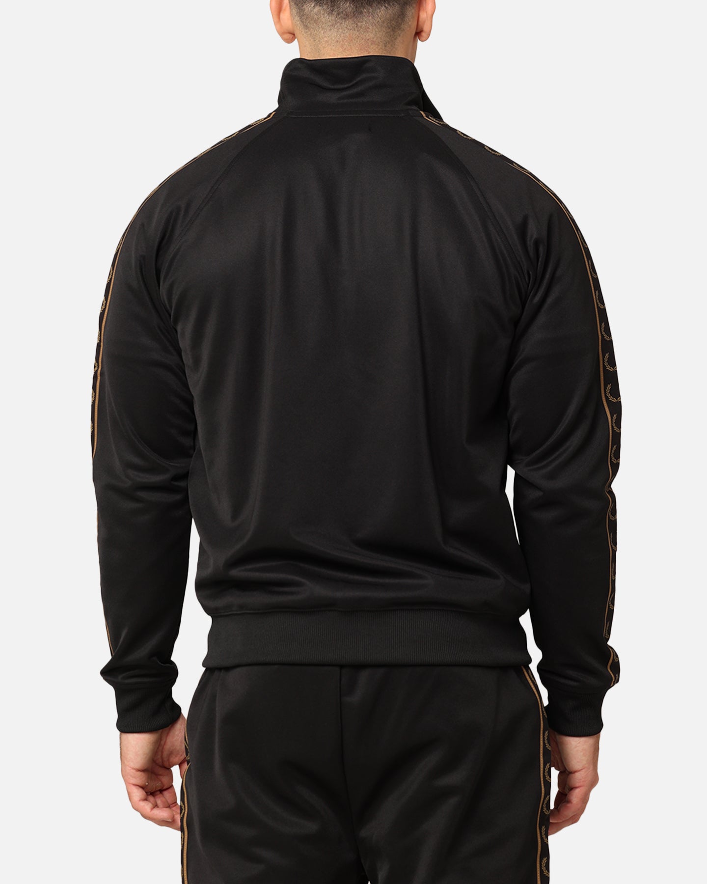 Fred Perry Contrast Tape Track Jacket Black/Stone | Culture Kings