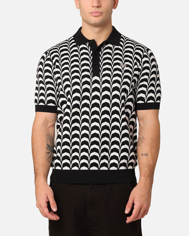 Fred Perry Jacquard Knitted Shirt Black