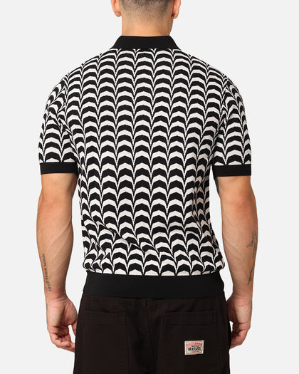 Fred Perry Jacquard Knitted Shirt Black