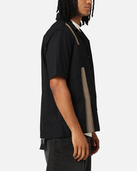 Fred Perry Tape Detail Revere Collared Shirt Black
