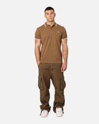 Fred Perry Twin Tipped Polo Shirt Shade Stone/White