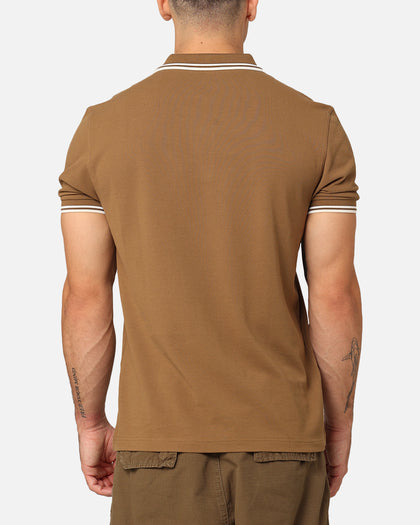 Fred Perry Twin Tipped Polo Shirt Shade Stone/White