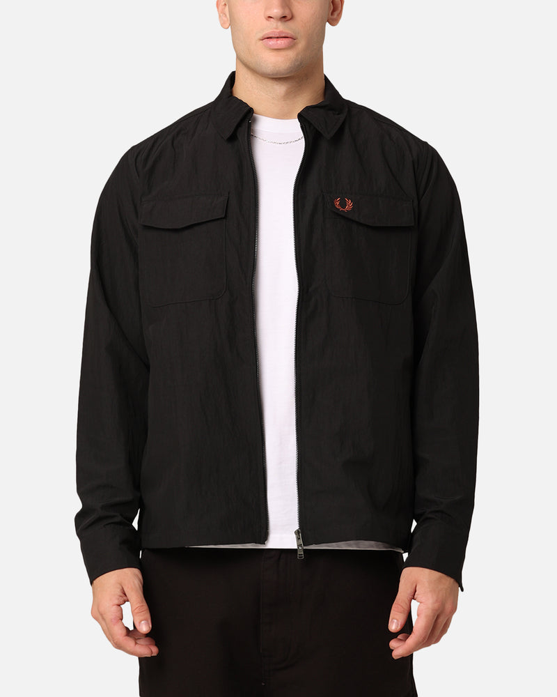 Fred Perry Zip Overshirt Jacket Black
