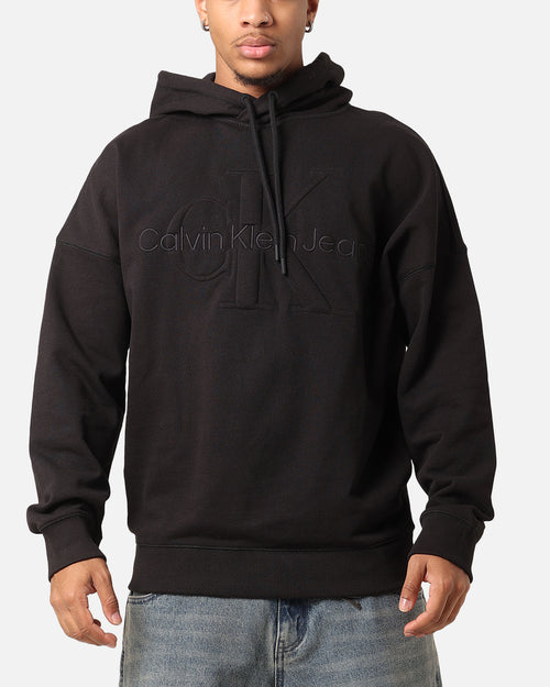 Calvin Klein Premium Monologo Hoodie Black