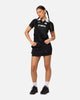 X-Girl Women's Solid Football Short Sleeve Polo Shirt Black/White