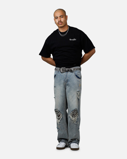 Carre Side Script Oversized T-Shirt Black/White