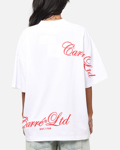 Carre Side Script Oversized T-Shirt White/Red