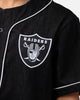 Majestic Athletic Las Vegas Raiders Denim Button Up Shirt Washed Black Denim