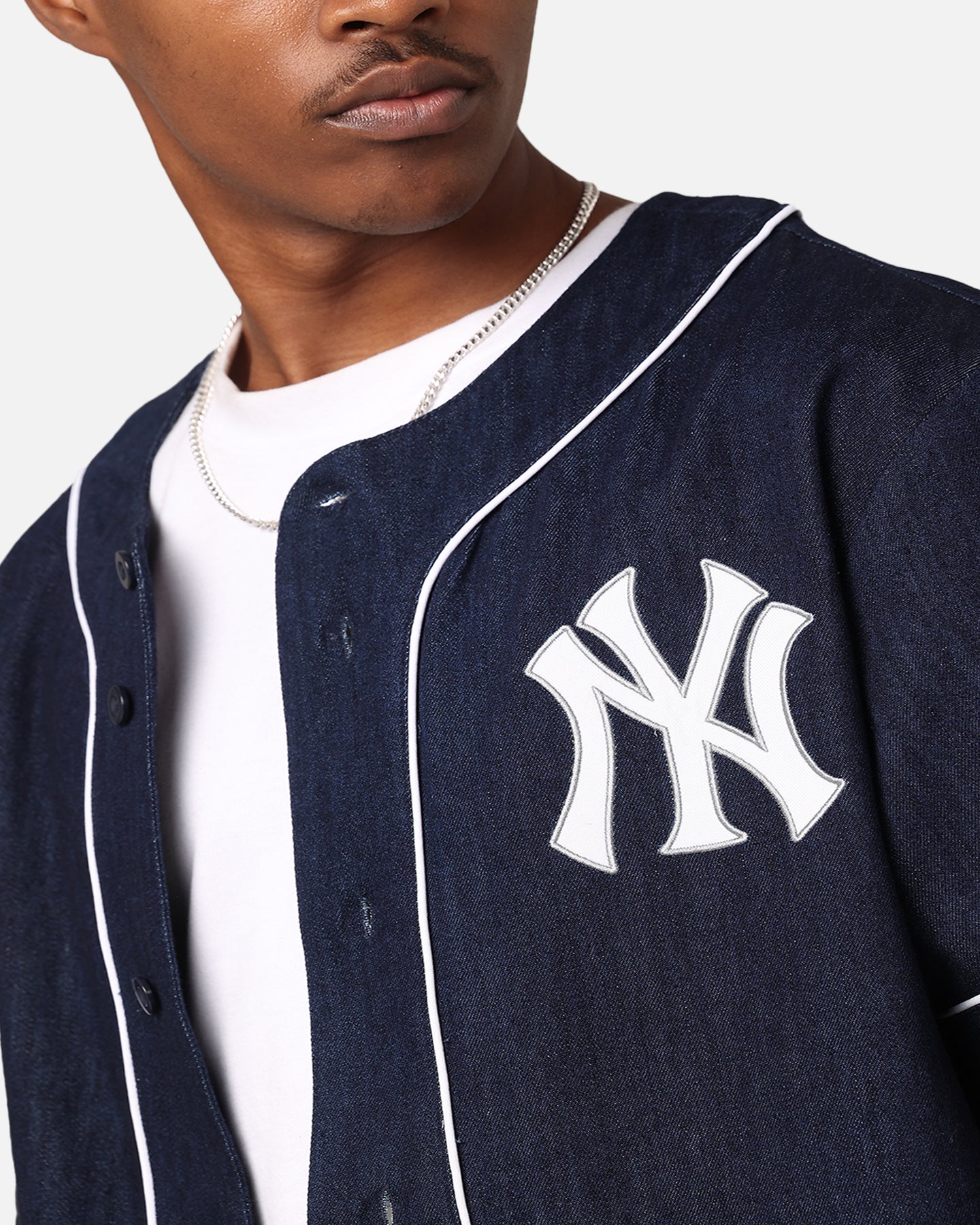 Majestic Athletic New York Yankees Denim Button Up Shirt