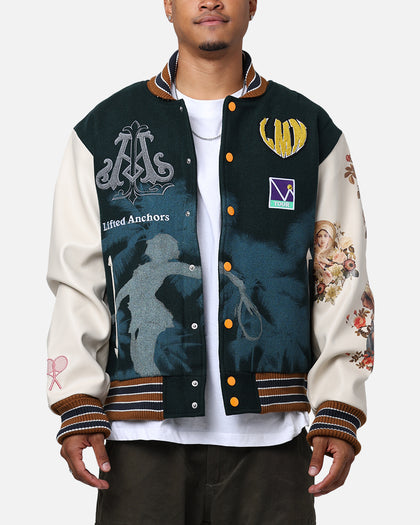 Lifted Anchors "Kournikova" Varsity Tennis Jacket Deep Green