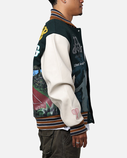 Lifted Anchors "Kournikova" Varsity Tennis Jacket Deep Green