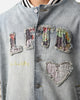 Lifted Anchors "Martina" Boro Denim Varsity Jacket Denim/Cream
