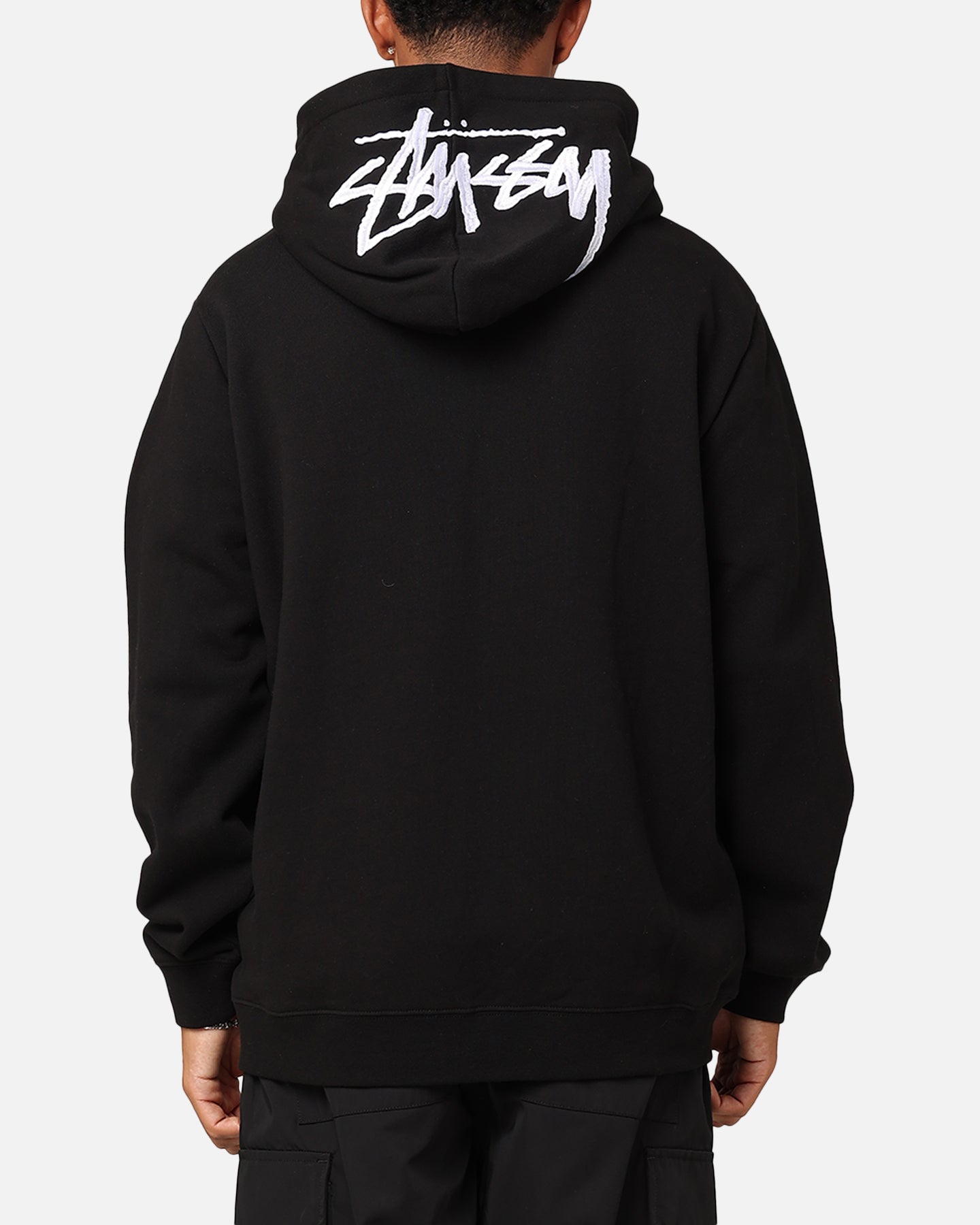 Stussy Stock Embroidery Full Zip Hoodie Black | Culture Kings