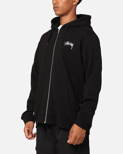 Stussy Stock Embroidery Full Zip Hoodie Black