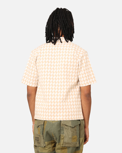 XXIII Jacquard Weave Button Up Shirt Cream/White