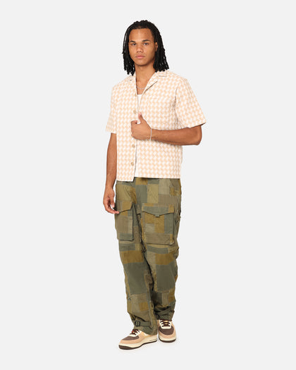 XXIII Jacquard Weave Button Up Shirt Cream/White