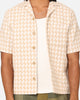 XXIII Jacquard Weave Button Up Shirt Cream/White