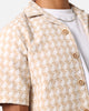 XXIII Jacquard Weave Button Up Shirt Cream/White