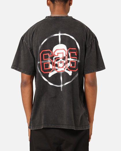 Saint Morta Death Wish Patrol T-Shirt Black Acid Wash
