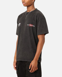 Saint Morta Death Wish Patrol T-Shirt Black Acid Wash