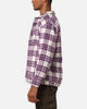 XXIII Darby Plaid Shacket Purple/White