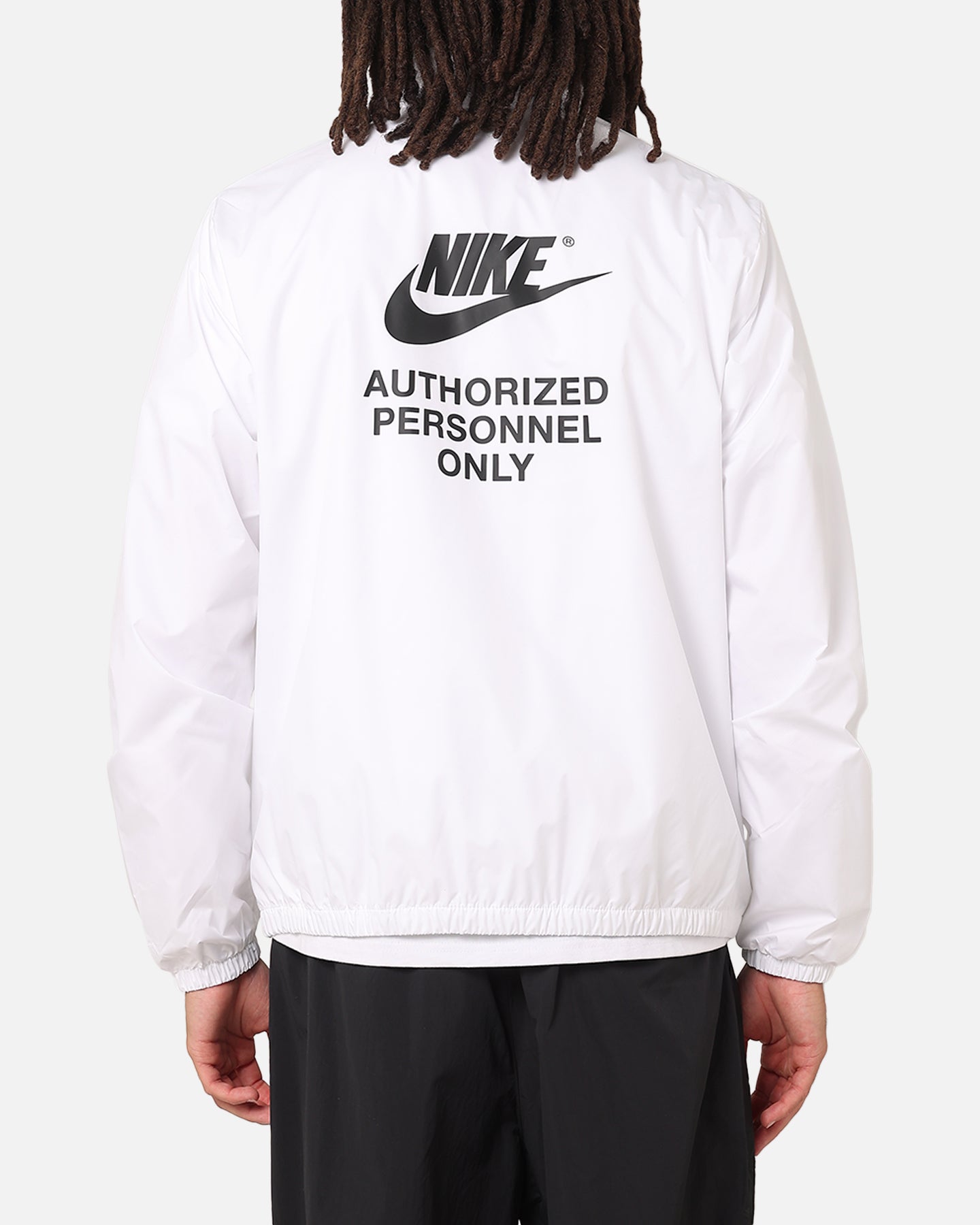 nike woven sheer logo jacket in white