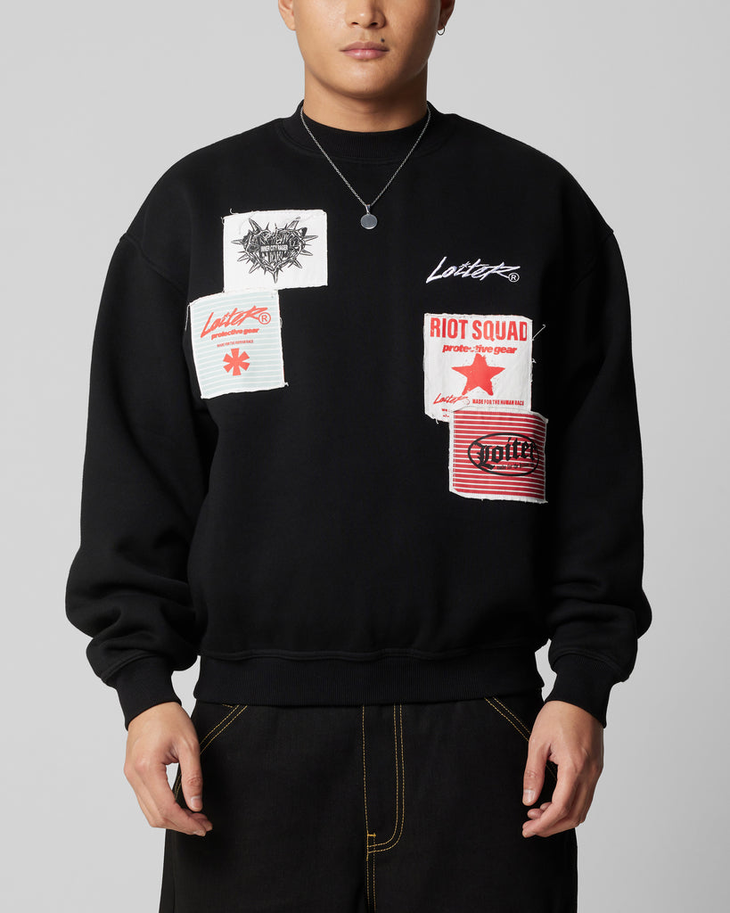 Loiter Riot Crewneck Black | Culture Kings