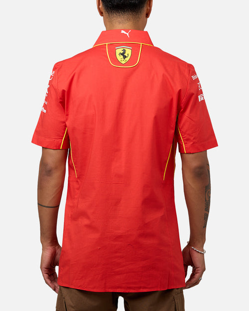 Puma X Scuderia Ferrari 2024 Team Button Up Shirt Burnt Red
