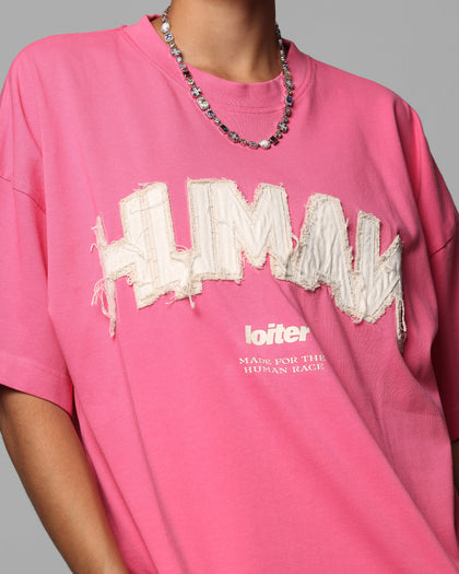 Loiter Human Box T-Shirt Pink