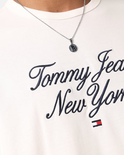 Tommy Jeans TJM OVZ Luxe Serif T-Shirt Ancient White