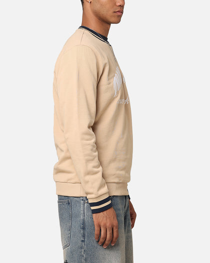 Tommy Jeans TJM Reg Tipping Varsity Crewneck Tawny Sand