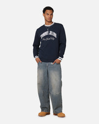Tommy Jeans TJM Reg Tipping Varsity Crewneck Dark Night Navy