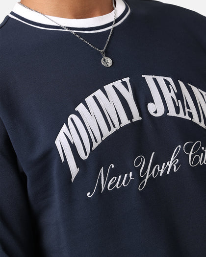 Tommy Jeans TJM Reg Tipping Varsity Crewneck Dark Night Navy