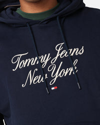 Tommy Jeans TJM Luxe Serif Relax Hoodie Dark Night Navy