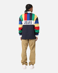 Tommy Jeans TJU Archive Games Multi Rugby Shirt Twilight Indigo