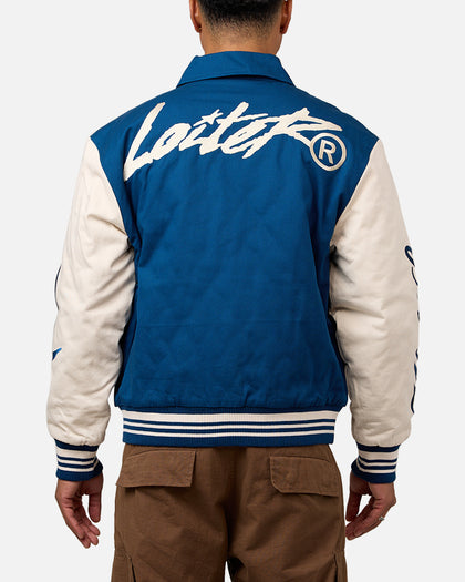 Loiter World Series Varsity Jacket Dark Blue