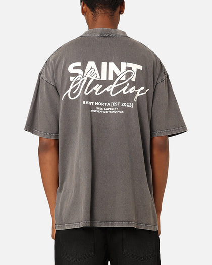 Saint Morta Saint Studios T-Shirt Washed Charcoal